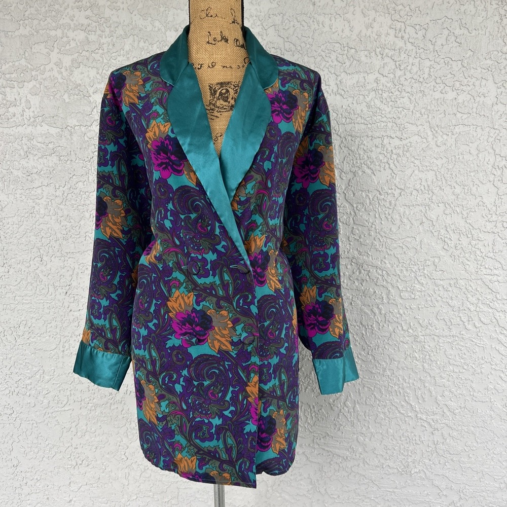 Vintage Victoria Secret Gold Label Womens Floral Kimono Robe Size Small